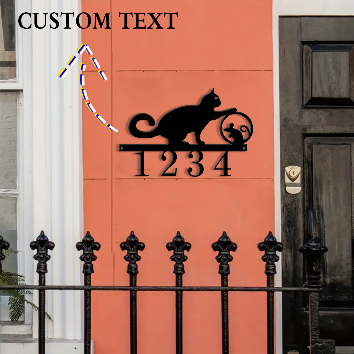 1Pc Custom cat Metal Door Stre - Farming A avis et prix