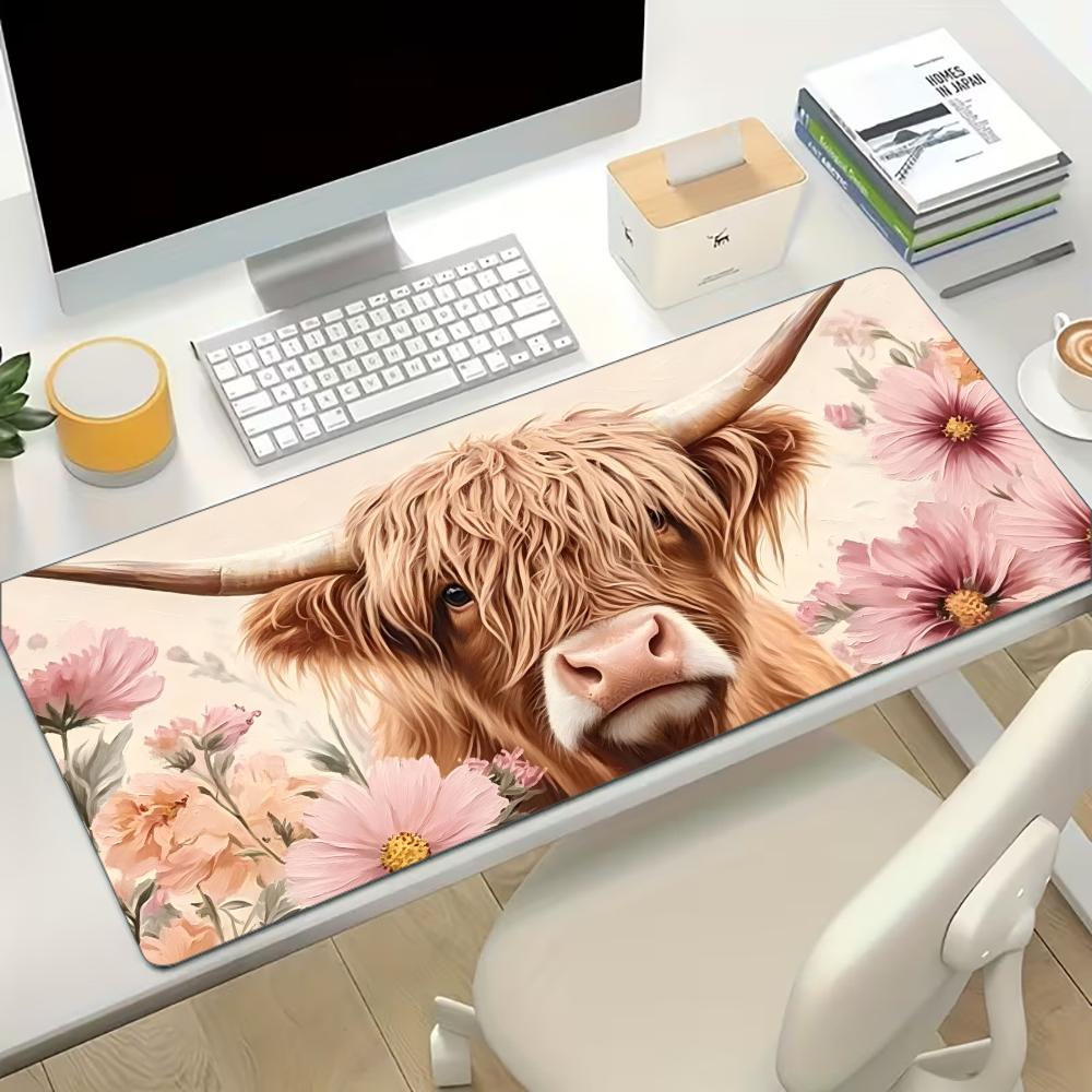 Highland Cow Pink Floral Large - Cow Mat Rubber avis et prix