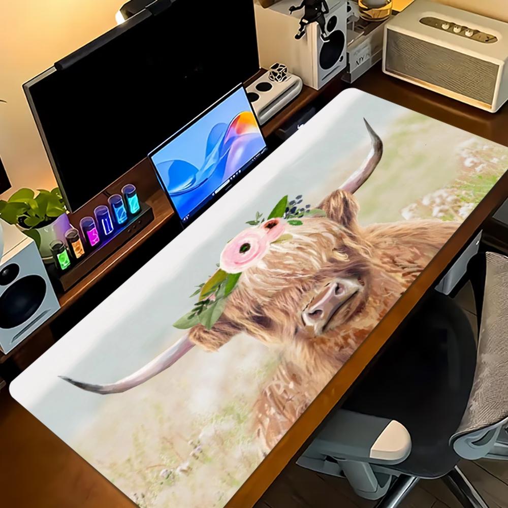 Highland Cow Pink Floral Large - Cow Mat Rubber avis et prix