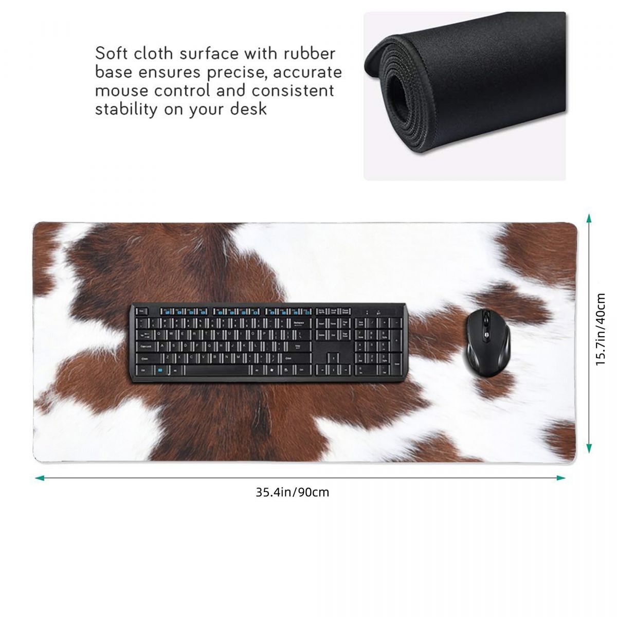 Large Mouse Pad Cow Skin Patte - Cow Mat Rubber avis et prix