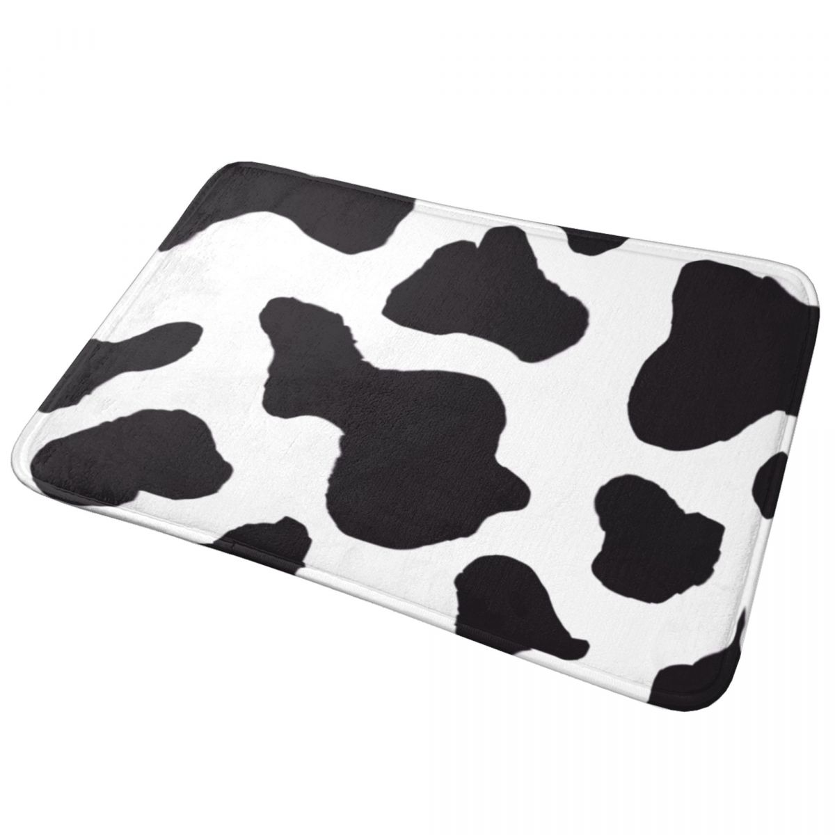 Cow Print Bath Mat Black Anima - Cow Mat Rubber avis et prix