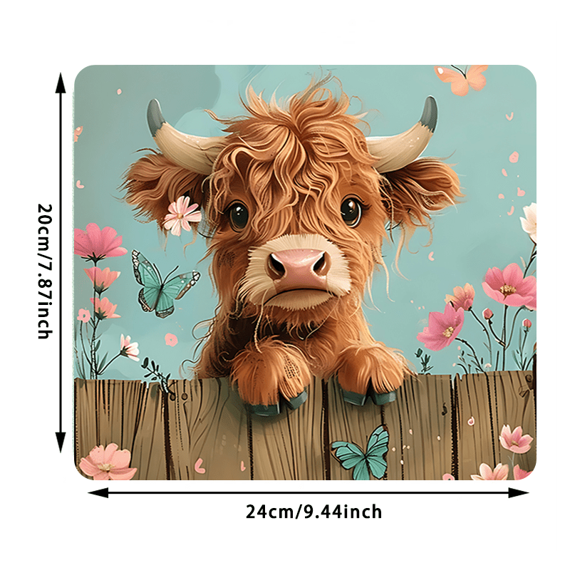 Brand Cute Highland Cow Mouse  - Cow Mat Rubber avis et prix
