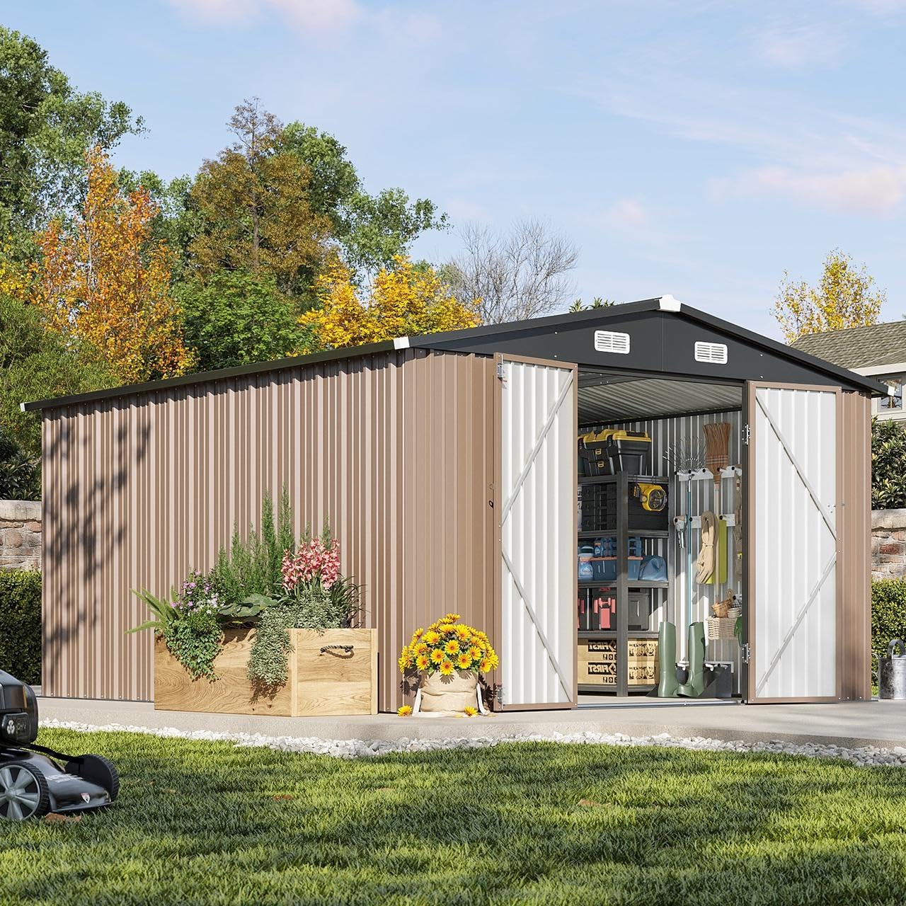 10 x 12FT Outdoor Storage Shed - Farming And Agriculture avis et prix