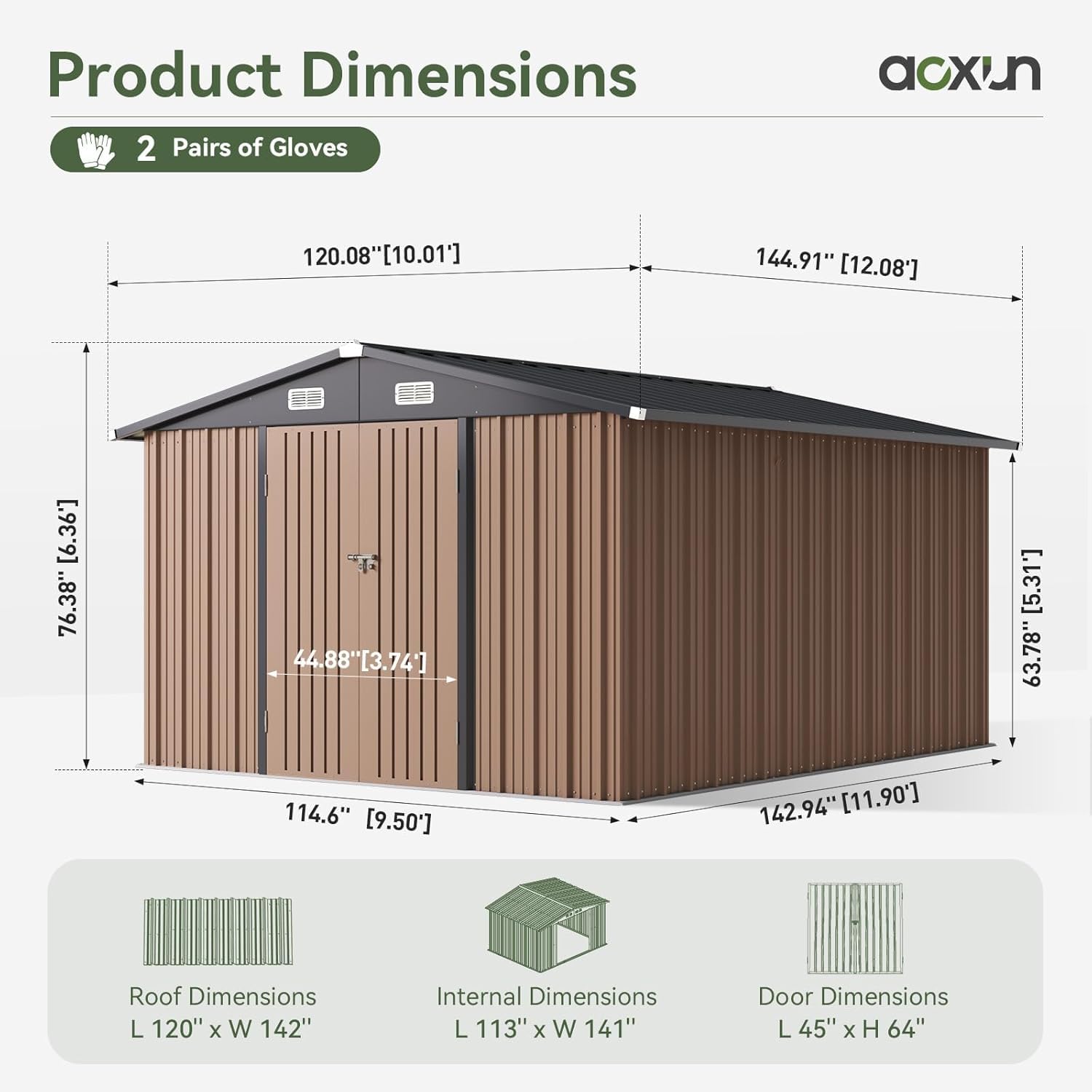 10 x 12FT Outdoor Storage Shed - Farming And Agriculture avis et prix