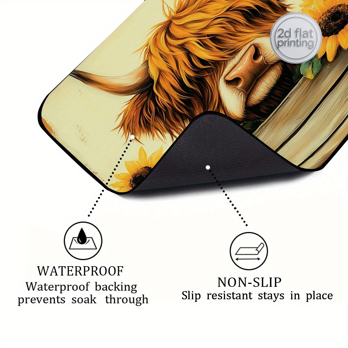 1pc Decorative Dish Drying Mat - Cow Mat Rubber avis et prix