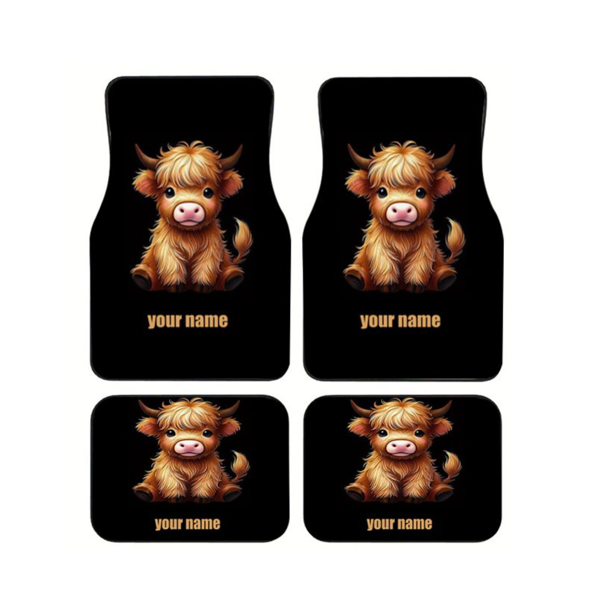 Universal 4 Pcs Car Floor Mats - Cow Mat Rubber avis et prix