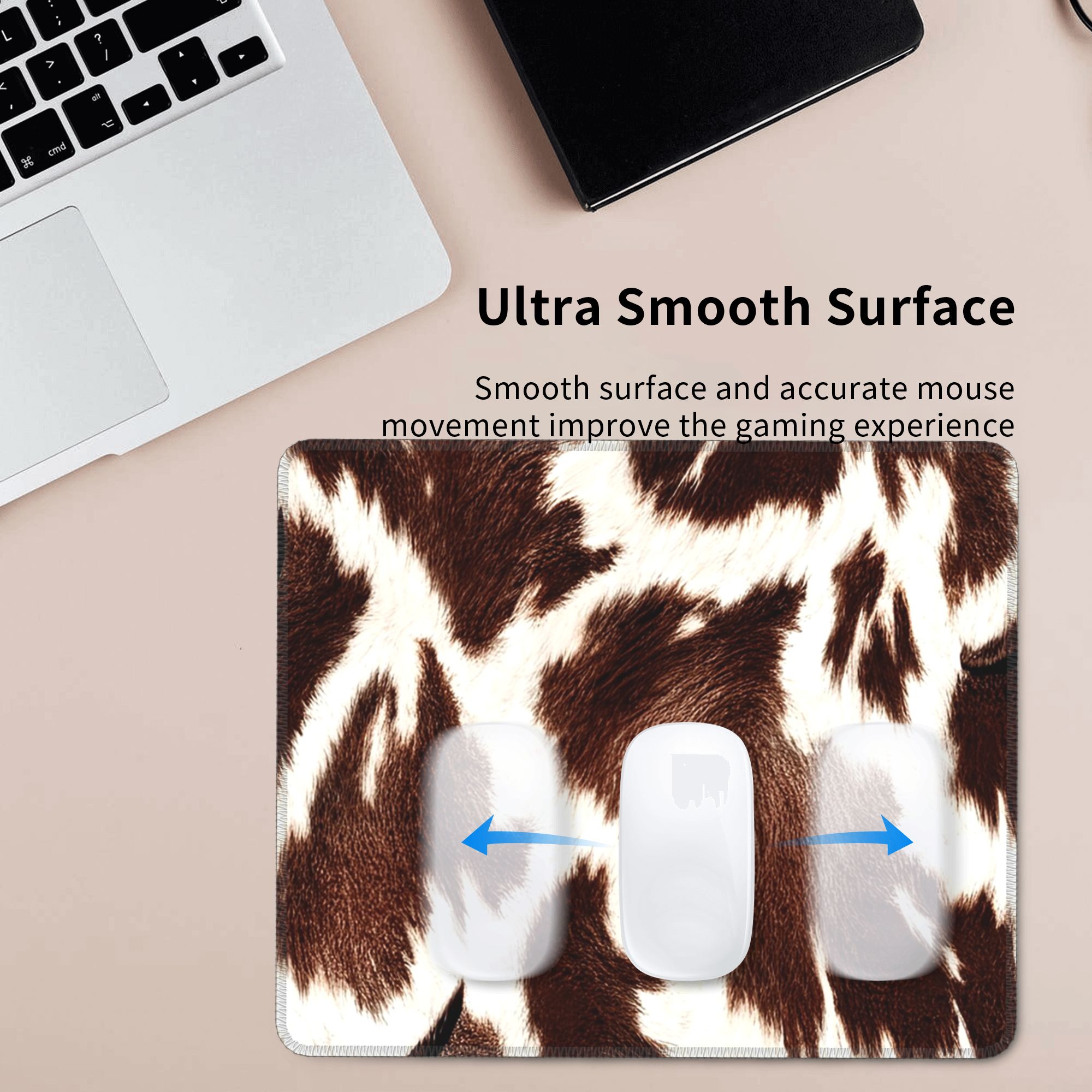 Cow Skin Pattern Mouse Pad Com - Cow Mat Rubber avis et prix
