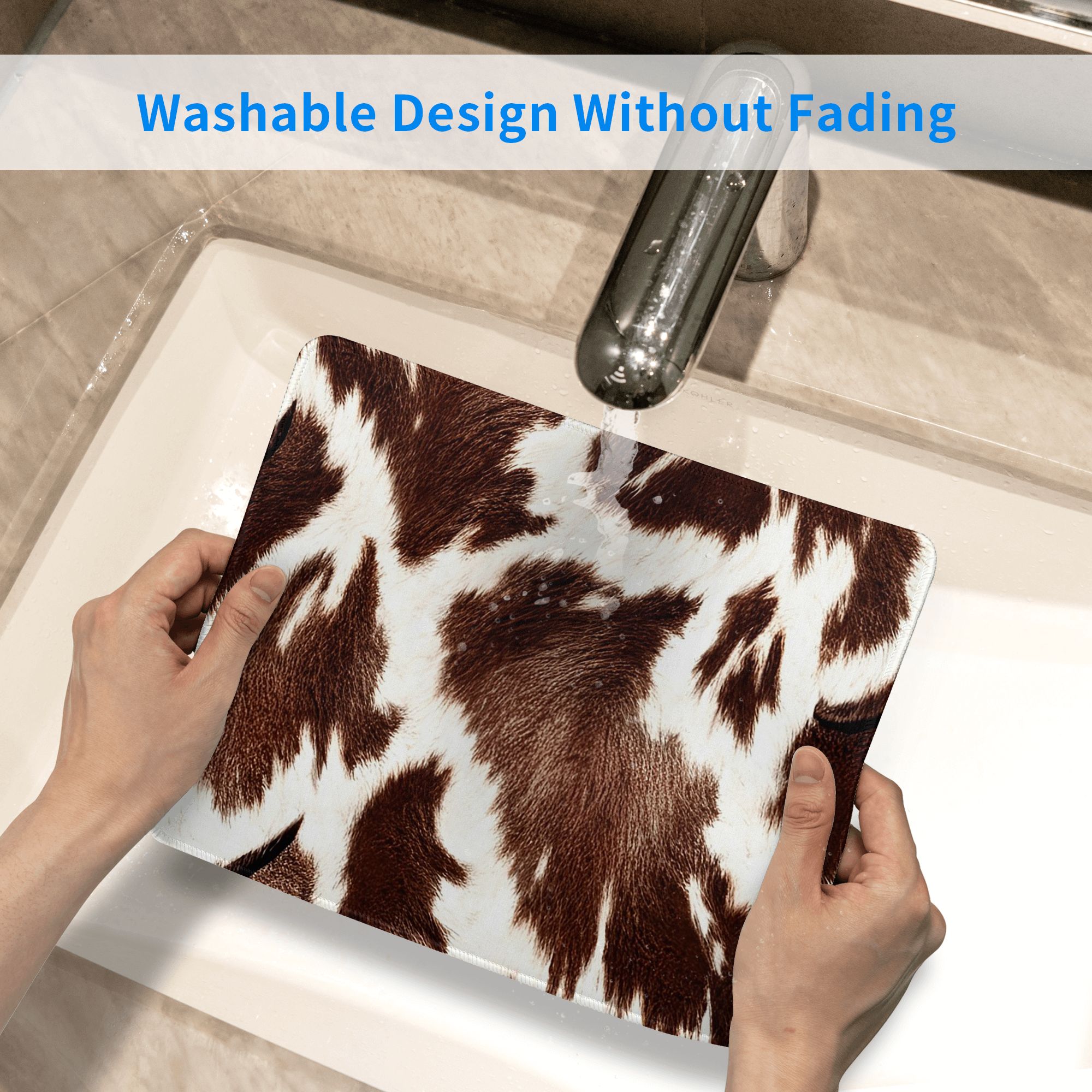 Cow Skin Pattern Mouse Pad Com - Cow Mat Rubber avis et prix