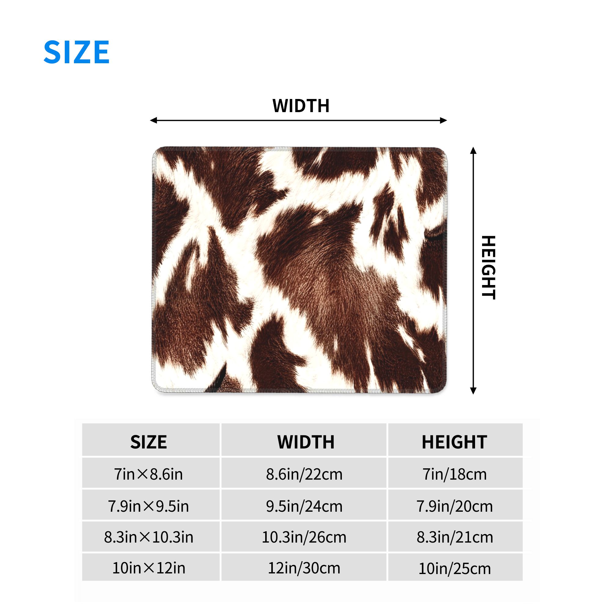 Cow Skin Pattern Mouse Pad Com - Cow Mat Rubber avis et prix