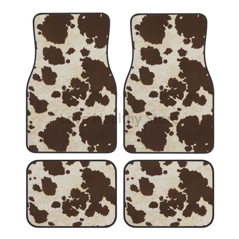 Cow Car Floor Mats Set of 4 Br - Cow Mat Rubber avis et prix