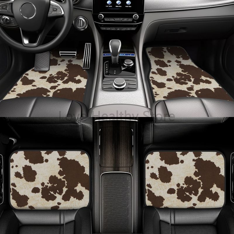 Cow Car Floor Mats Set of 4 Br - Cow Mat Rubber avis et prix