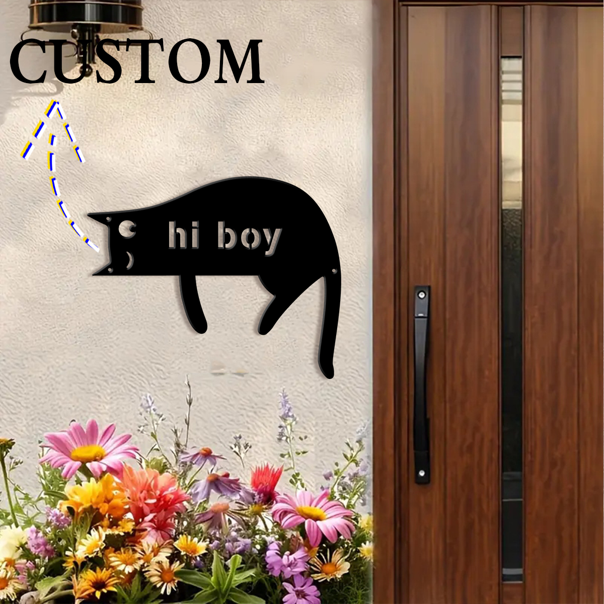1Pc Custom cat Metal Door Stre - Farming A avis et prix