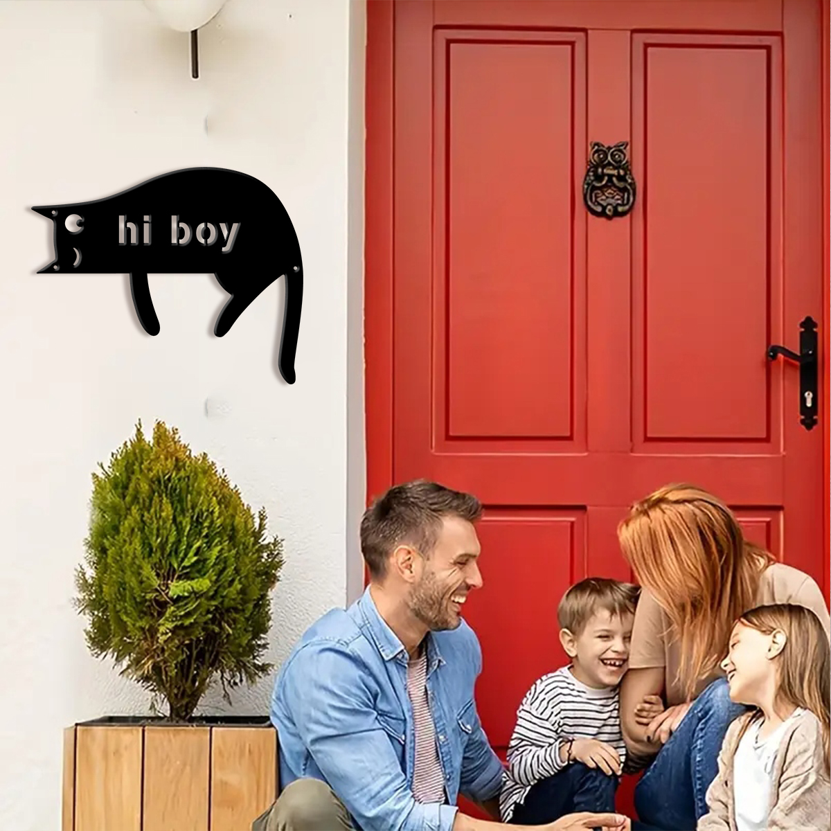 1Pc Custom cat Metal Door Stre - Farming A avis et prix