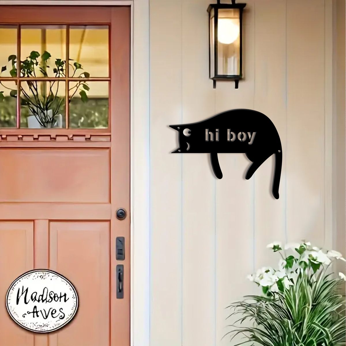 1Pc Custom cat Metal Door Stre - Farming A avis et prix