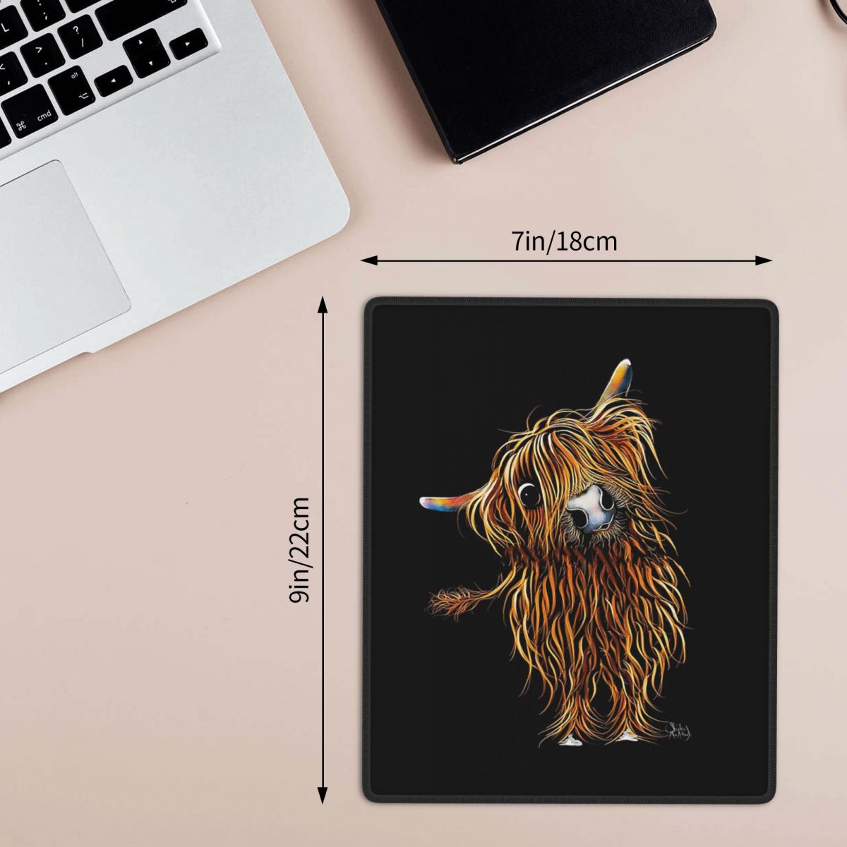 Highland Cow Print 7x9 in 22x1 - Cow Mat Rubber avis et prix
