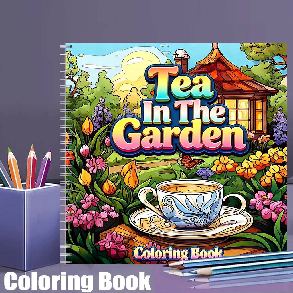 Tea In The Gardens Coloring Bo - Farming And Agriculture avis et prix