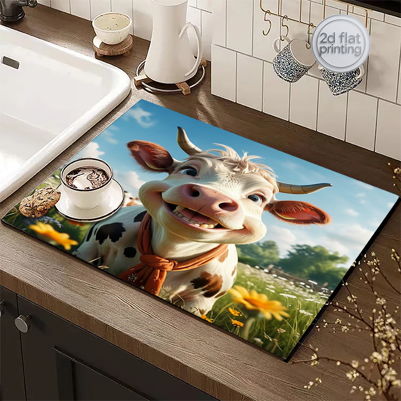 2D Flat Printing 1pc Cow Print - Cow Mat Rubber avis et prix